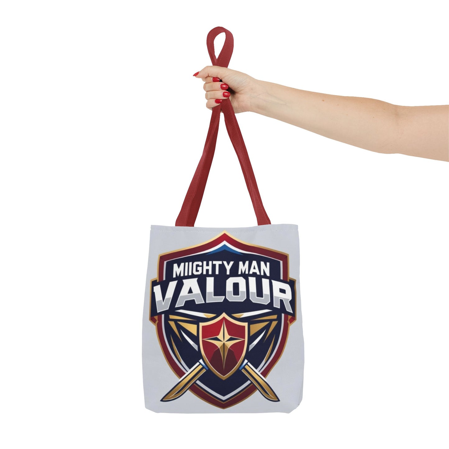 Mighty Man Valor Tote Bag - Versatile Carryall for Heroes, Gift for Gamers, Motivational Shopping Bag, Everyday Eco-Friendly Tote