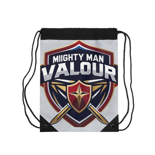 Mighty Man Valour Drawstring Bag for Sports, Gifts, and Everyday Use, Perfect for Gym, School, and Travel