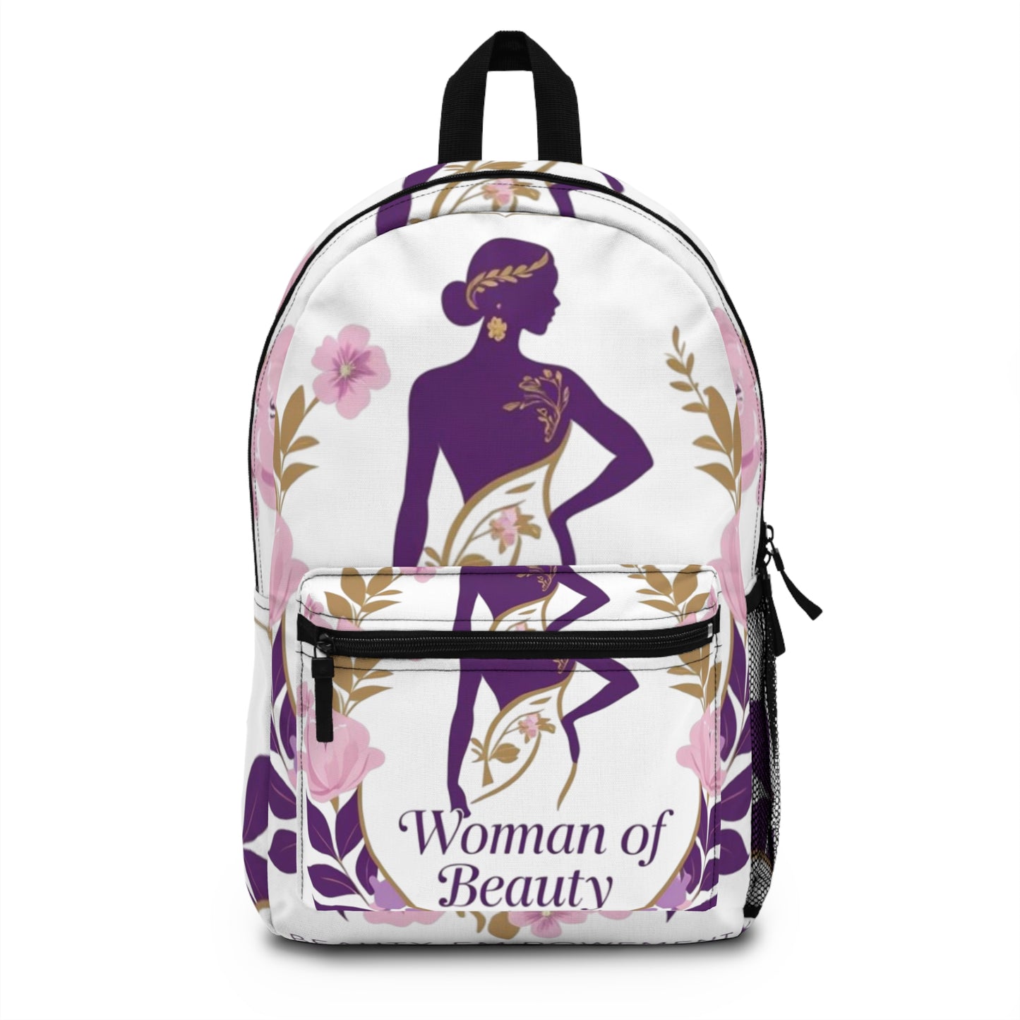 Elegant Floral Backpack for Women, Woman of Beauty Backpack, Feminine Bag, Floral School Backpack, Gift for Her, Trendy Backpack