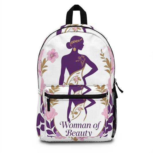 Elegant Floral Backpack for Women, Woman of Beauty Backpack, Feminine Bag, Floral School Backpack, Gift for Her, Trendy Backpack