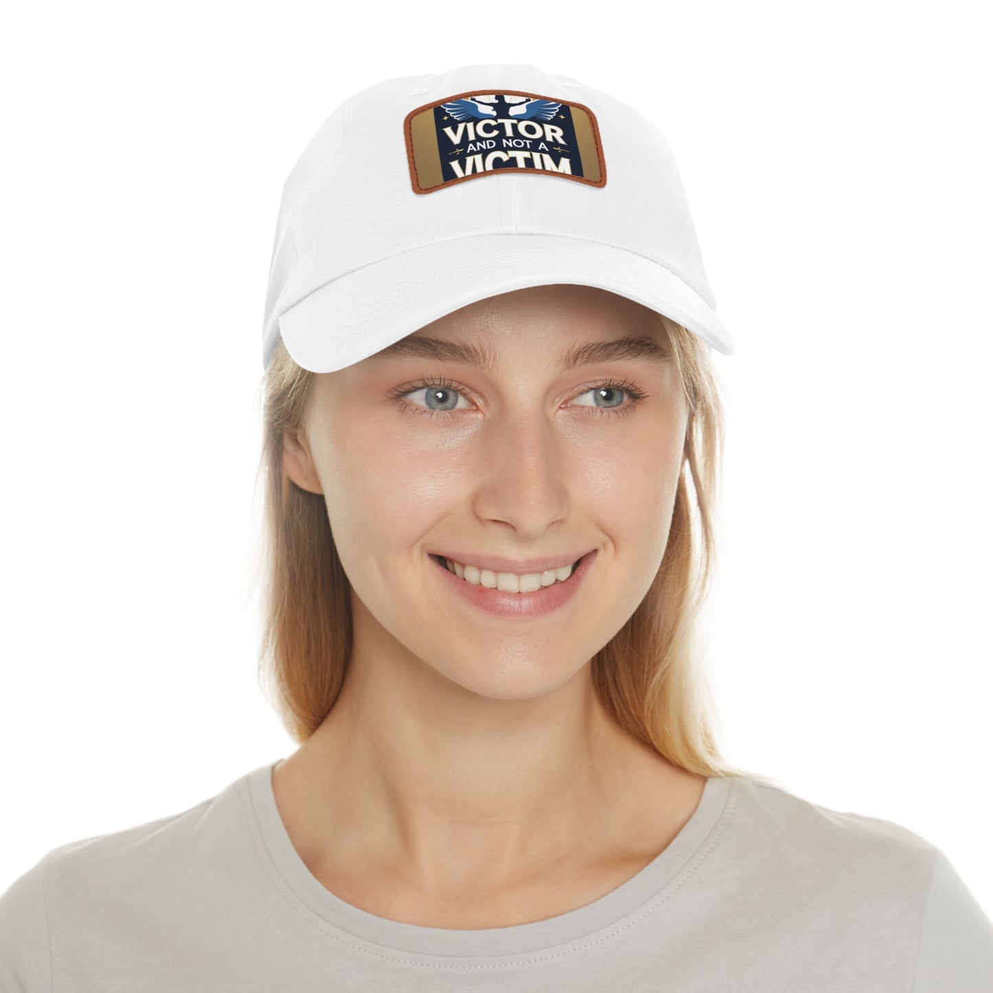 Dad Hat with Leather Patch - "Victor and Not a Victim" - Stylish Cap for Men, Gift for Dad, Father's Day, Casual Wear, Motivational [...]