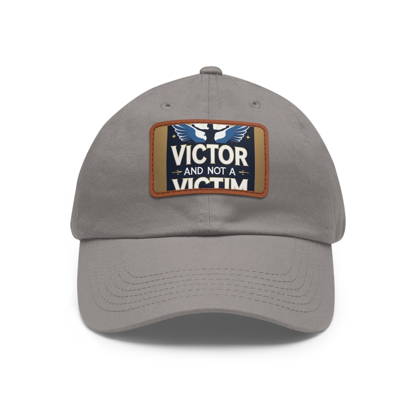 Dad Hat with Leather Patch - "Victor and Not a Victim" - Stylish Cap for Men, Gift for Dad, Father's Day, Casual Wear, Motivational [...]