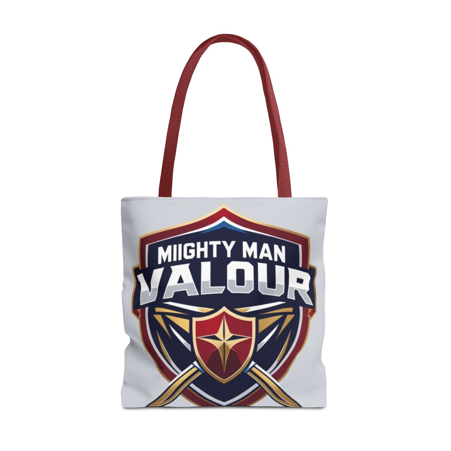 Mighty Man Valor Tote Bag - Versatile Carryall for Heroes, Gift for Gamers, Motivational Shopping Bag, Everyday Eco-Friendly Tote