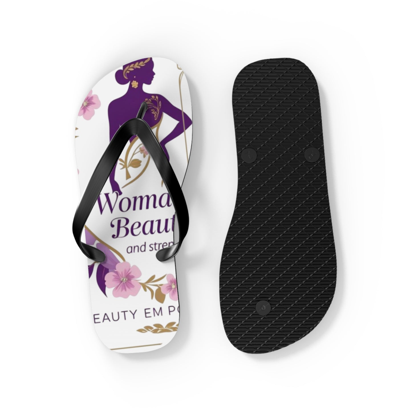 Empowered Woman Flip Flops | Inspiring Footwear for Summer, Perfect Gift for Her, Beach, Vacation, Self-Love Celebration
