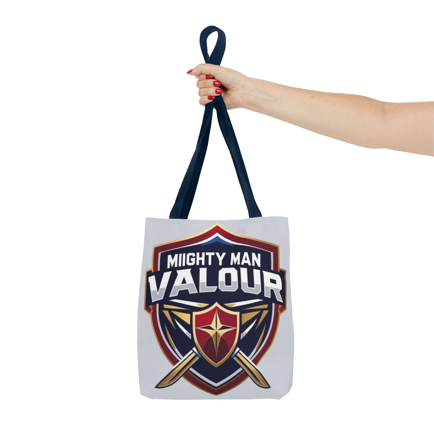 Mighty Man Valor Tote Bag - Versatile Carryall for Heroes, Gift for Gamers, Motivational Shopping Bag, Everyday Eco-Friendly Tote