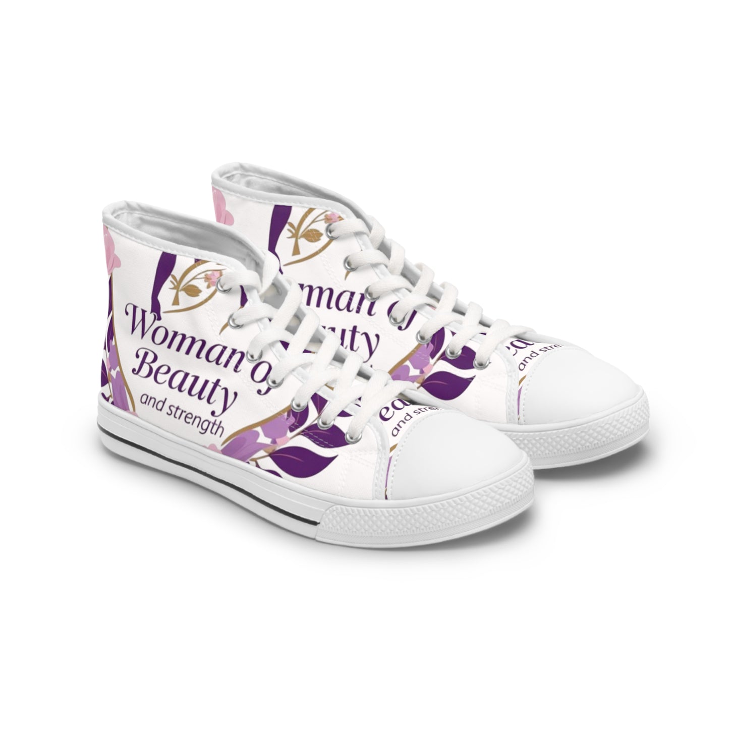 Empowering Women's High Top Sneakers - Stylish, Comfortable, Versatile Shoes for Every Occasion, Fashion, Beauty, Strength, Gift