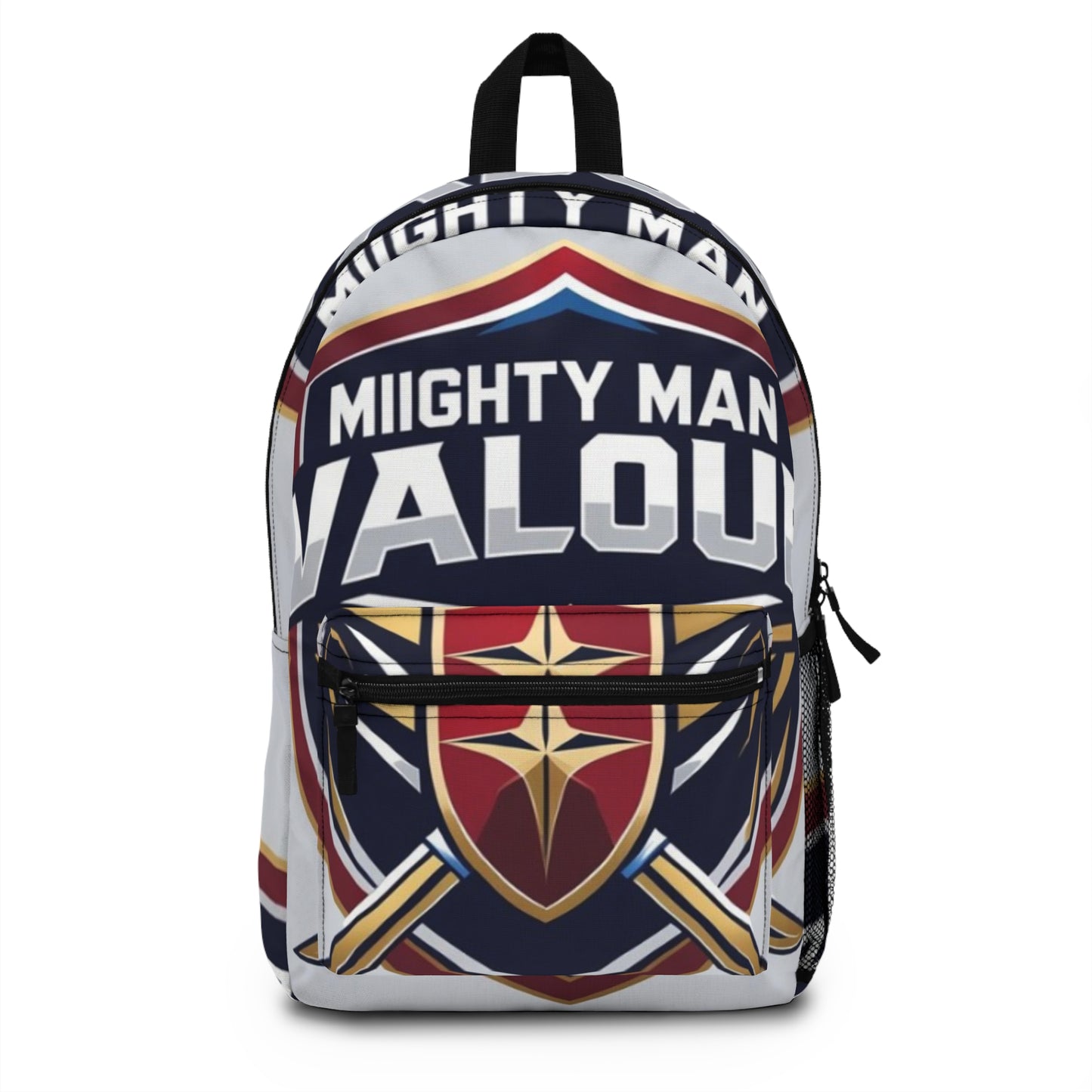 Mighty Man Valor Backpack - Stylish School Bag, Gaming Gear, Travel Companion, Unique Gift for Adventurers, Trendy Bag