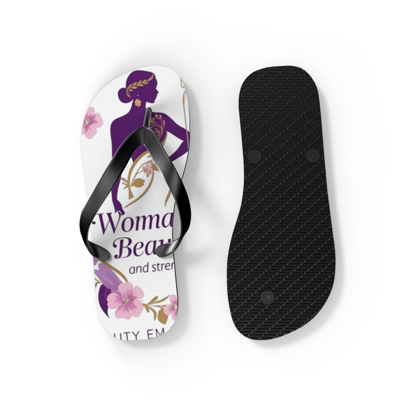 Empowered Woman Flip Flops | Inspiring Footwear for Summer, Perfect Gift for Her, Beach, Vacation, Self-Love Celebration