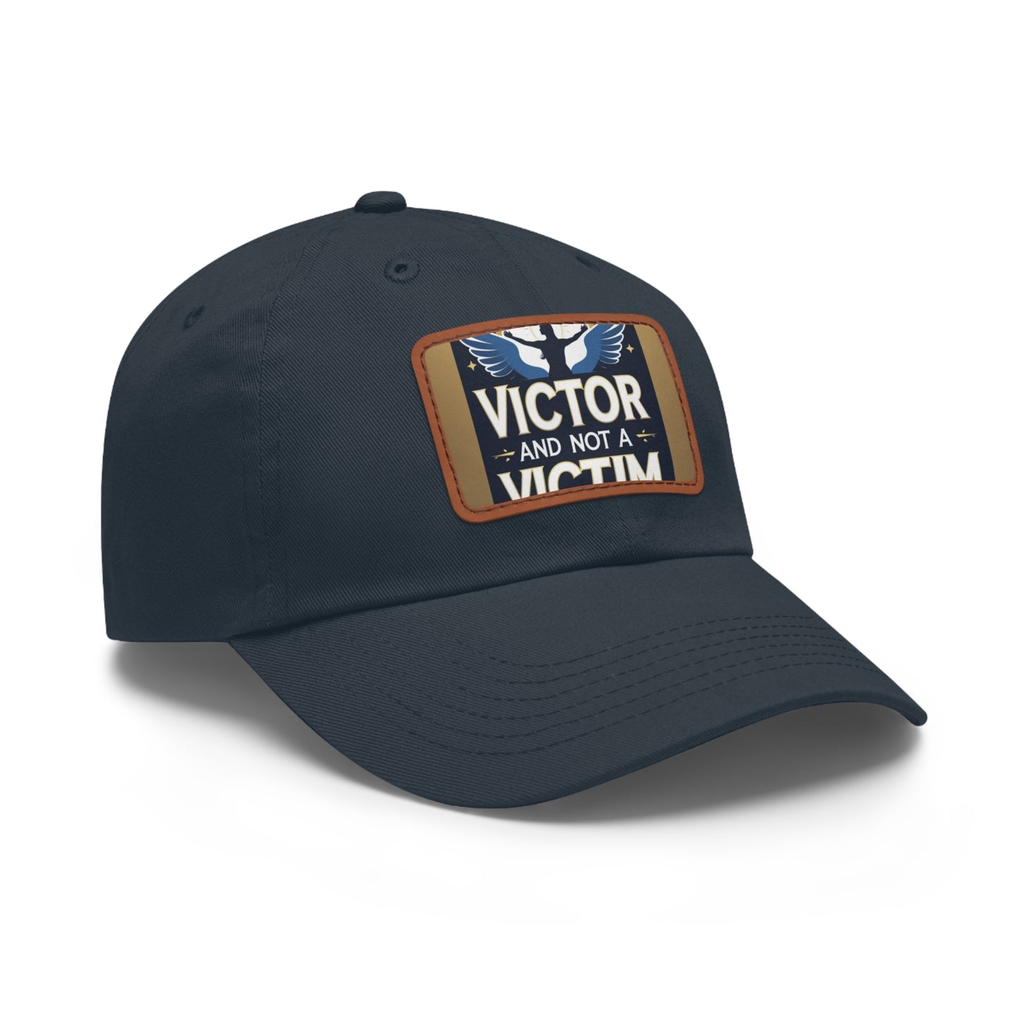 Dad Hat with Leather Patch - "Victor and Not a Victim" - Stylish Cap for Men, Gift for Dad, Father's Day, Casual Wear, Motivational [...]