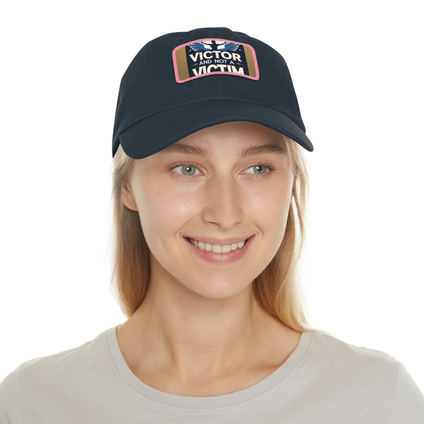Dad Hat with Leather Patch - "Victor and Not a Victim" - Stylish Cap for Men, Gift for Dad, Father's Day, Casual Wear, Motivational [...]