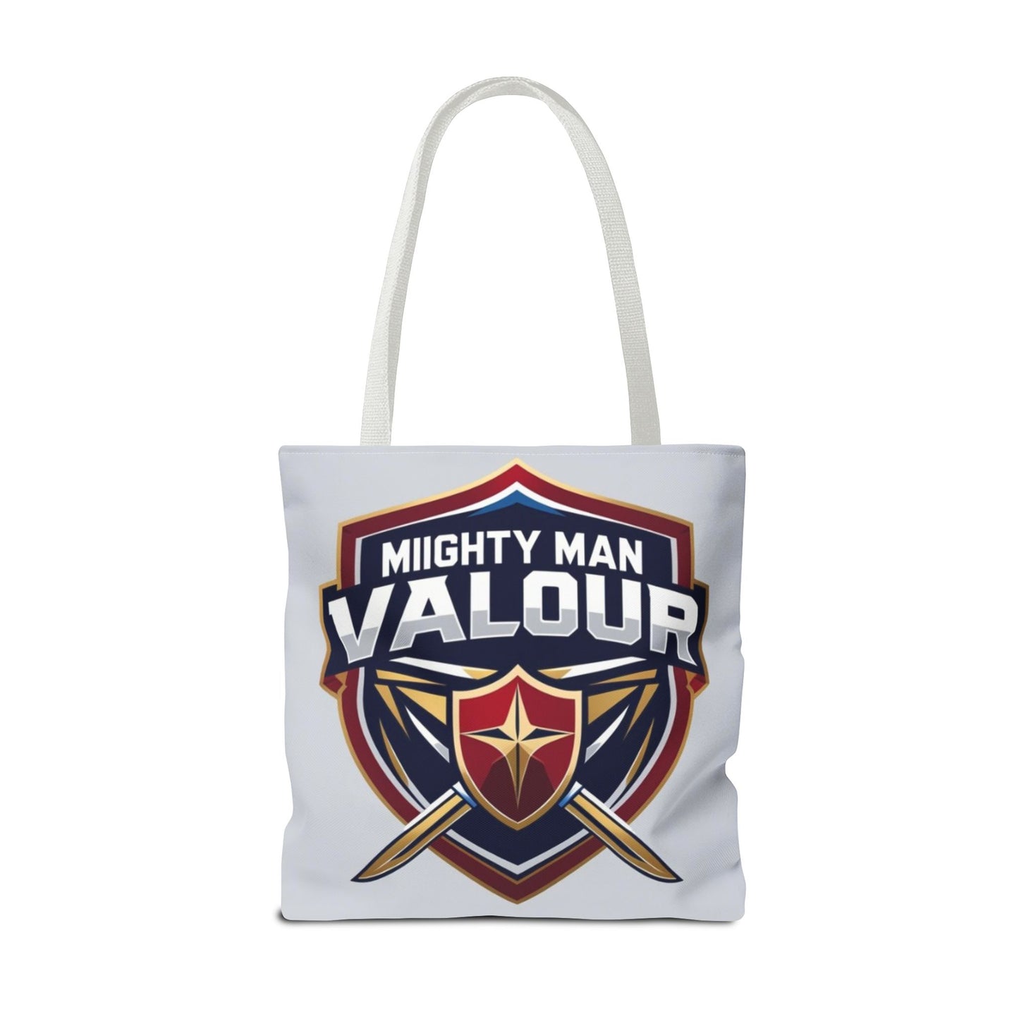 Mighty Man Valor Tote Bag - Versatile Carryall for Heroes, Gift for Gamers, Motivational Shopping Bag, Everyday Eco-Friendly Tote