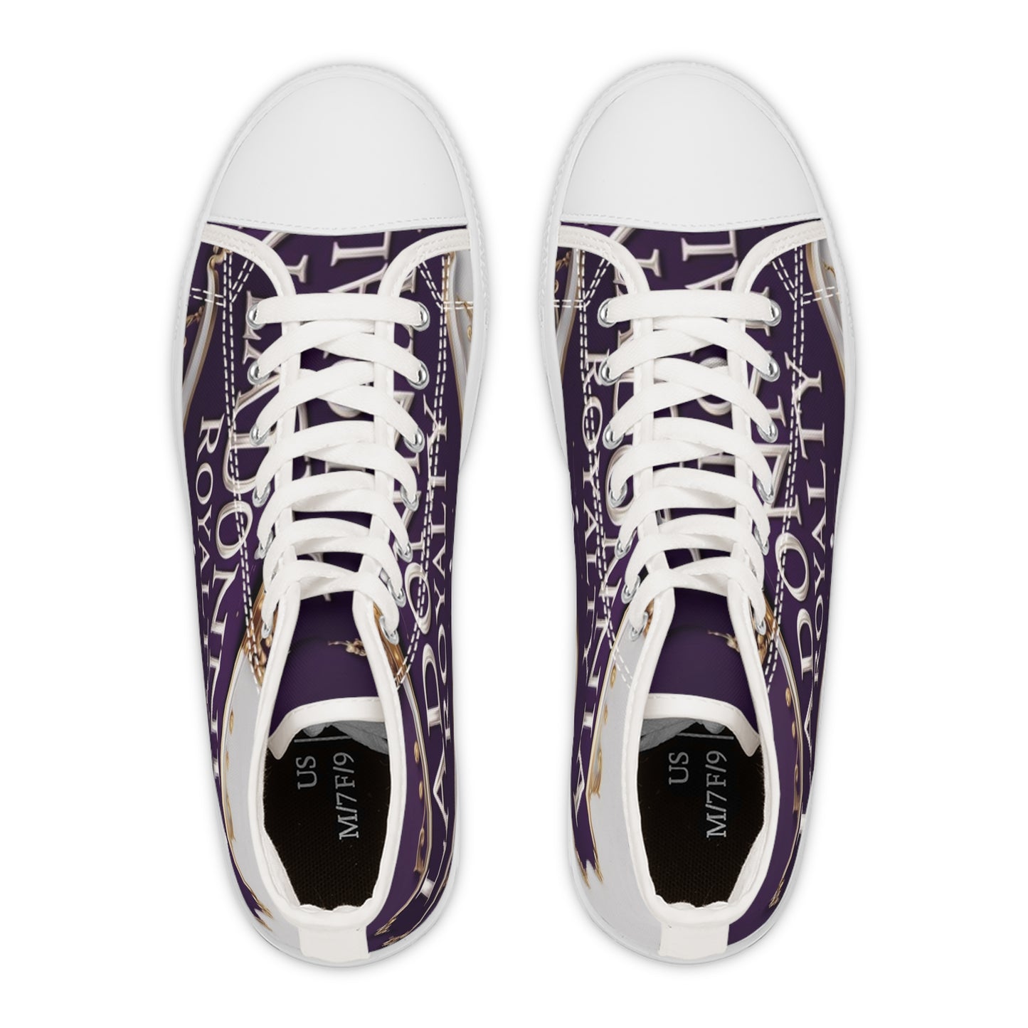 Royalty-Themed Women's High Top Sneakers - Stylish, Trendy, Unique Footwear for Everyday Wear, Parties, Gifts, and Celebrations