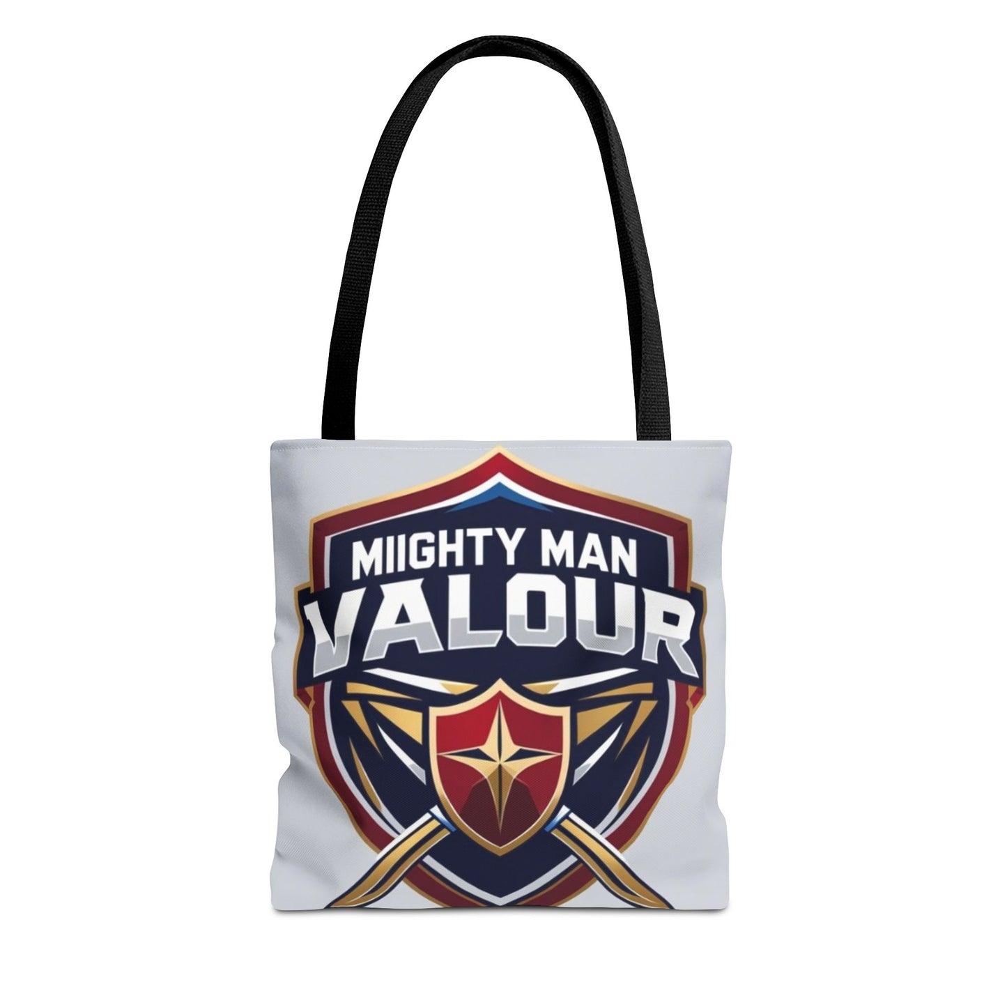 Mighty Man Valor Tote Bag - Versatile Carryall for Heroes, Gift for Gamers, Motivational Shopping Bag, Everyday Eco-Friendly Tote