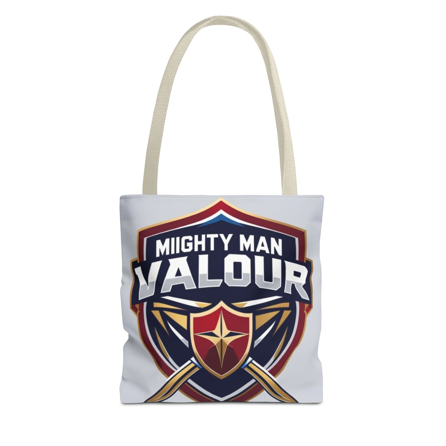 Mighty Man Valor Tote Bag - Versatile Carryall for Heroes, Gift for Gamers, Motivational Shopping Bag, Everyday Eco-Friendly Tote