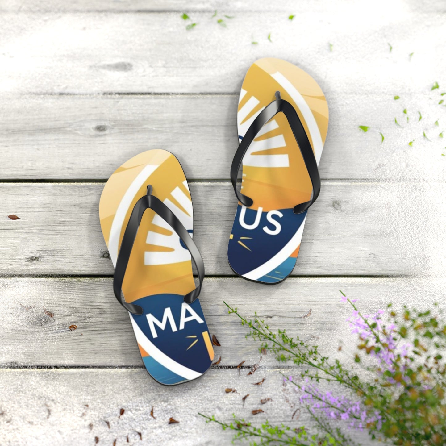 Sunny Day Flip Flops, Summer Footwear, Beach Essentials, Vacation Sandals, Custom Summer Gift, Pool Party Accessory