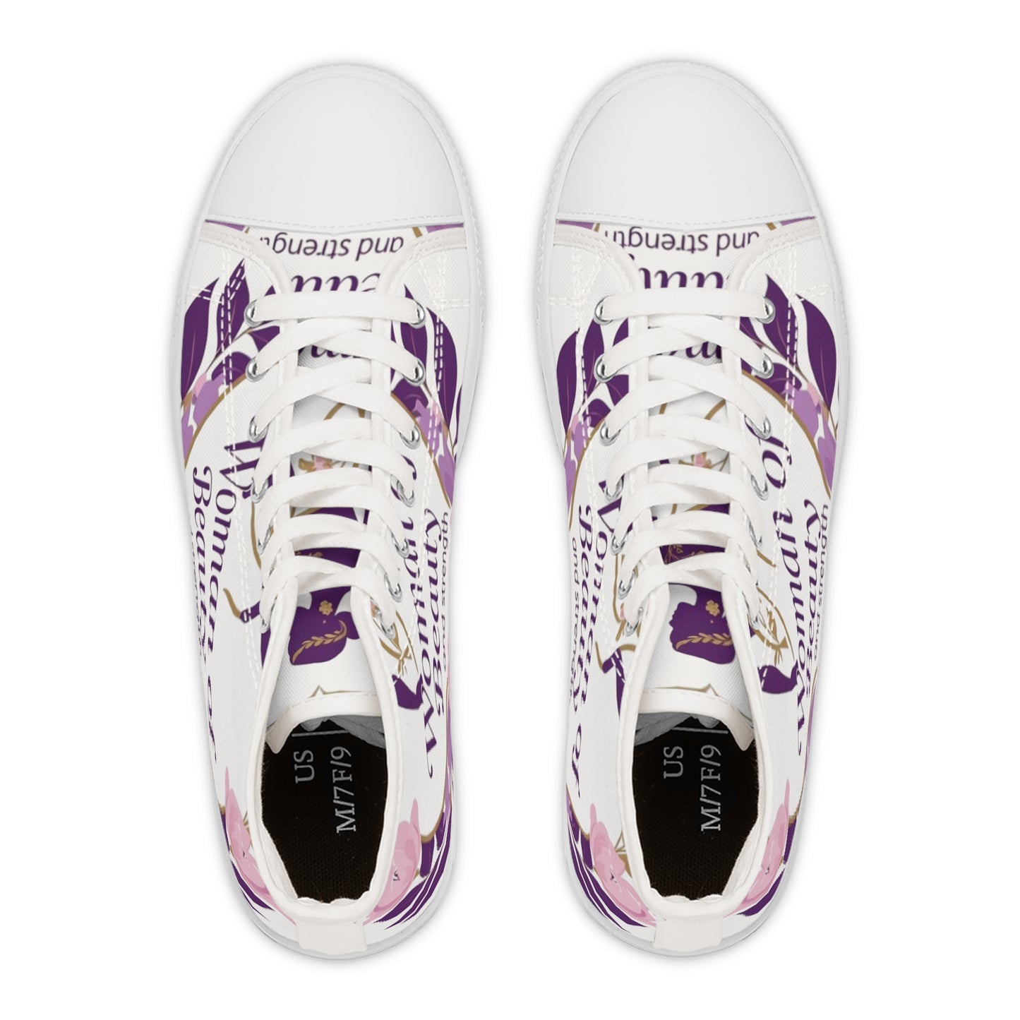 Empowering Women's High Top Sneakers - Stylish, Comfortable, Versatile Shoes for Every Occasion, Fashion, Beauty, Strength, Gift
