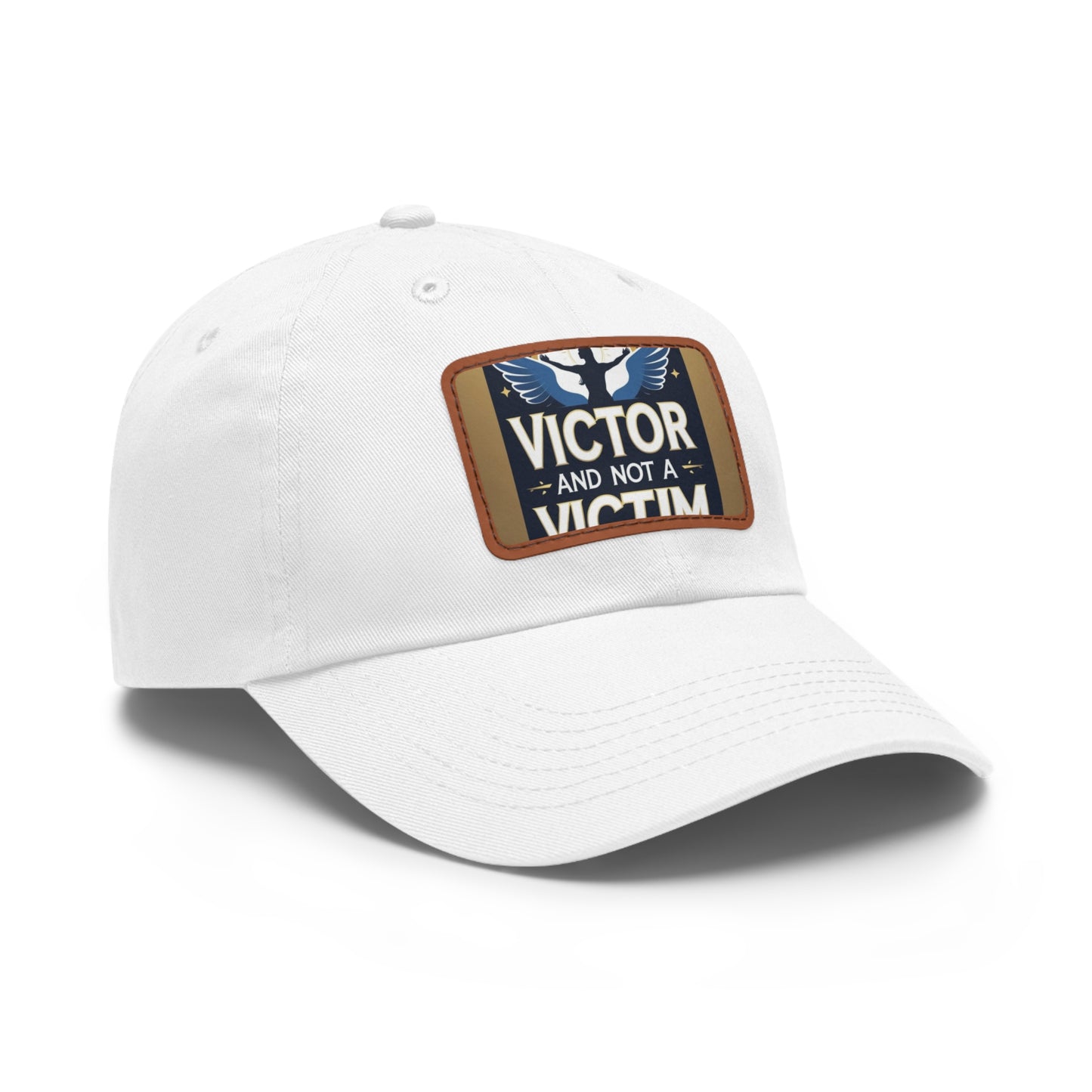 Dad Hat with Leather Patch - "Victor and Not a Victim" - Stylish Cap for Men, Gift for Dad, Father's Day, Casual Wear, Motivational [...]