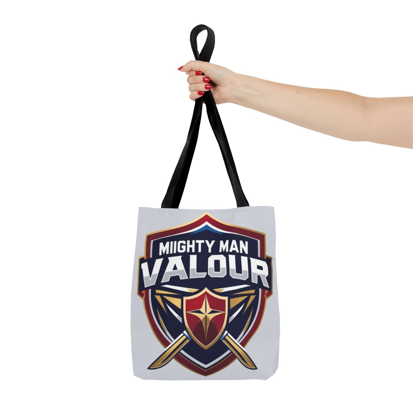 Mighty Man Valor Tote Bag - Versatile Carryall for Heroes, Gift for Gamers, Motivational Shopping Bag, Everyday Eco-Friendly Tote
