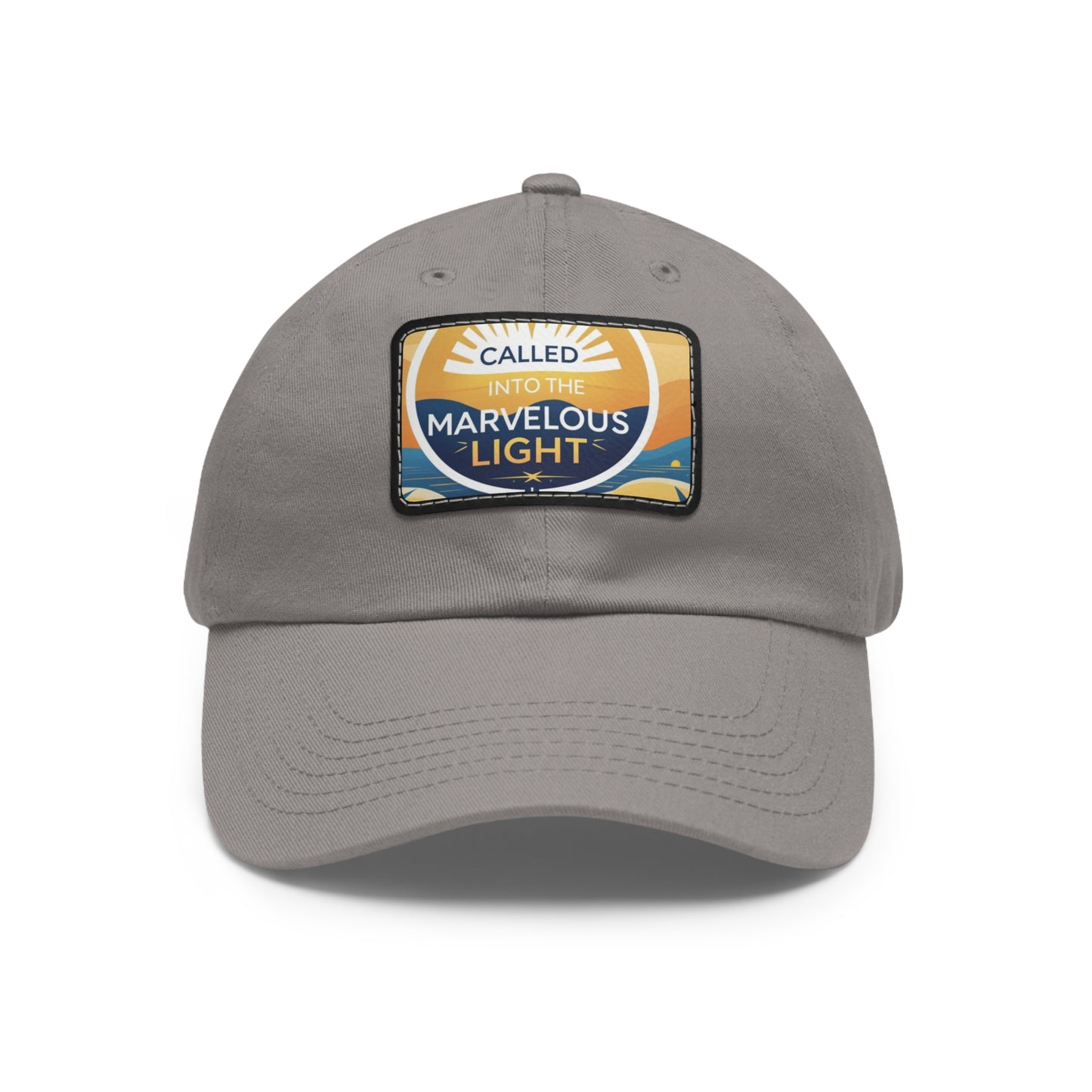 Light-Inspired Dad Hat with Leather Patch, Casual Cap, Inspirational Gift, Outdoor Accessories, Vintage Style, Everyday Wear