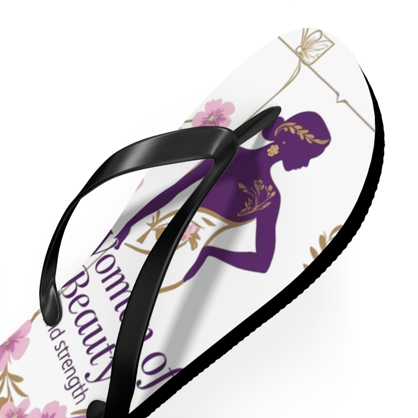 Empowered Woman Flip Flops | Inspiring Footwear for Summer, Perfect Gift for Her, Beach, Vacation, Self-Love Celebration