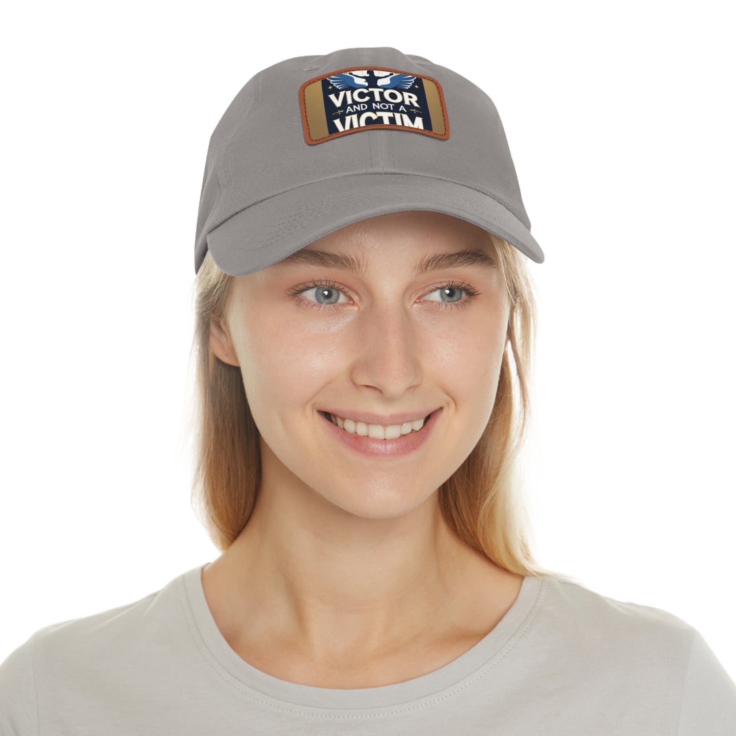 Dad Hat with Leather Patch - "Victor and Not a Victim" - Stylish Cap for Men, Gift for Dad, Father's Day, Casual Wear, Motivational [...]