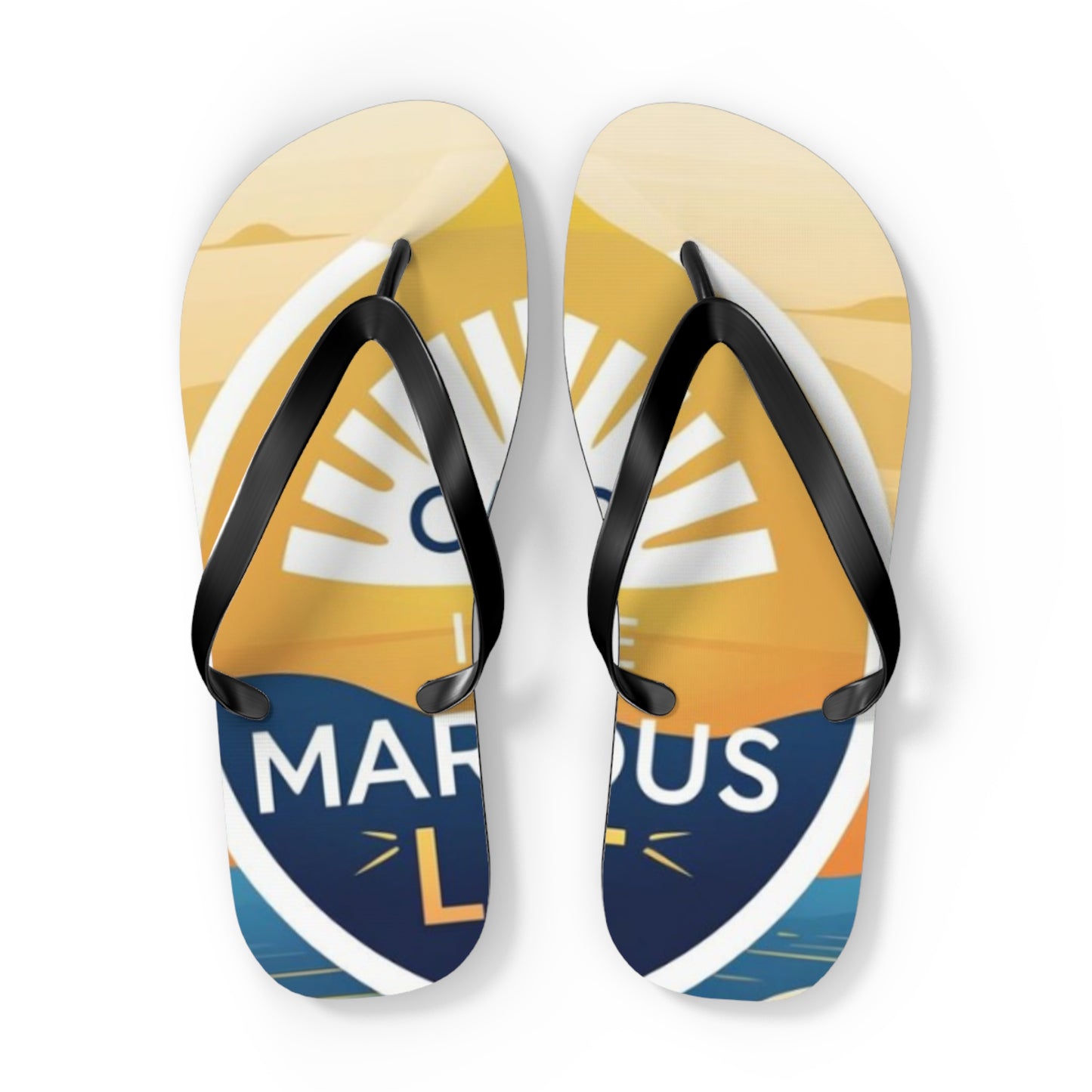 Sunny Day Flip Flops, Summer Footwear, Beach Essentials, Vacation Sandals, Custom Summer Gift, Pool Party Accessory