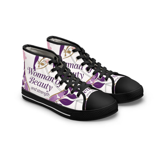 Empowering Women's High Top Sneakers - Stylish, Comfortable, Versatile Shoes for Every Occasion, Fashion, Beauty, Strength, Gift