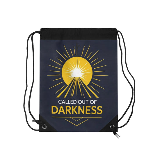 Drawstring Bag for Spiritual Journeys, Called Out of Darkness, Motivational Tote, Gift for Light Seekers, Inspirational Gym Sack