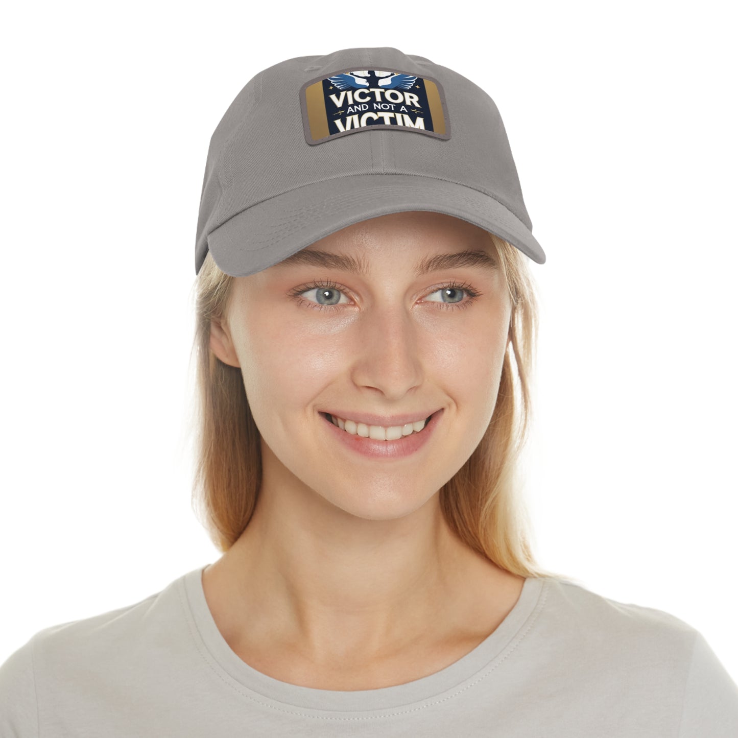 Dad Hat with Leather Patch - "Victor and Not a Victim" - Stylish Cap for Men, Gift for Dad, Father's Day, Casual Wear, Motivational [...]
